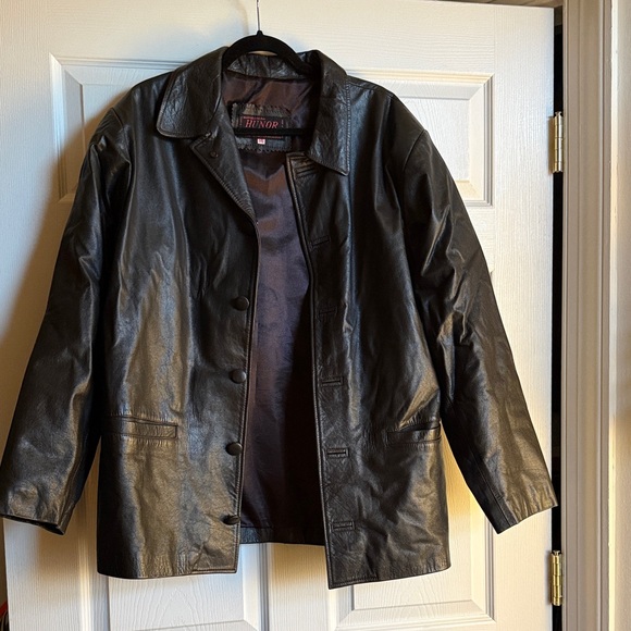 Vintage Jackets & Blazers - Vintage Black Leather Jacket